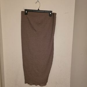 H&M MAMA Brown Textured Pencil Skirt Size Large